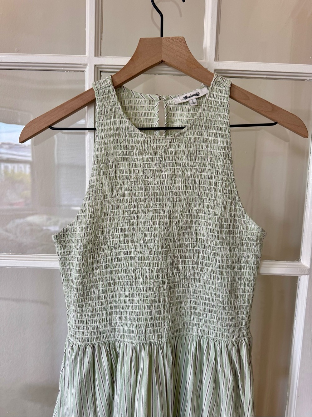 Madewell Light Sage Green Smocked Maxi Dress - Picture 3 of 7